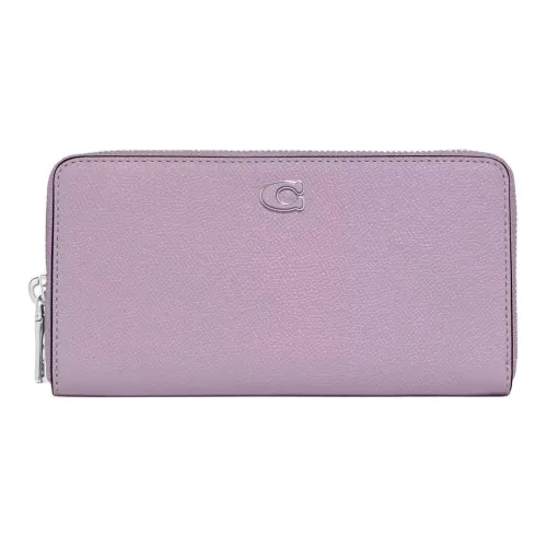 COACH Accordion Wallet Canvas With Leather Wallet Small Size Men's Purple
