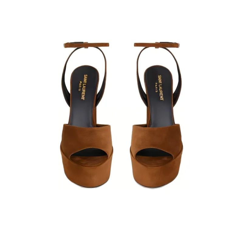SAINT LAURENT Jodie Platform Sandals Brown Women's-3