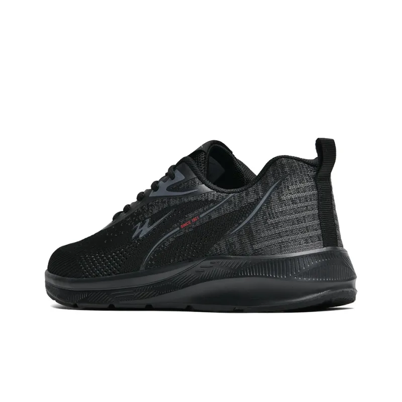 Binary Cushioning Rebound Lightweight Breathable Slip Resistant Low Top Running Shoes Men's Black-3