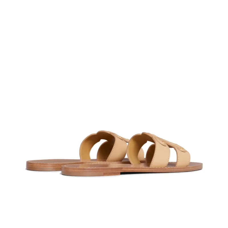 CELINE Triomphe Slide Slippers Women's Brown-3