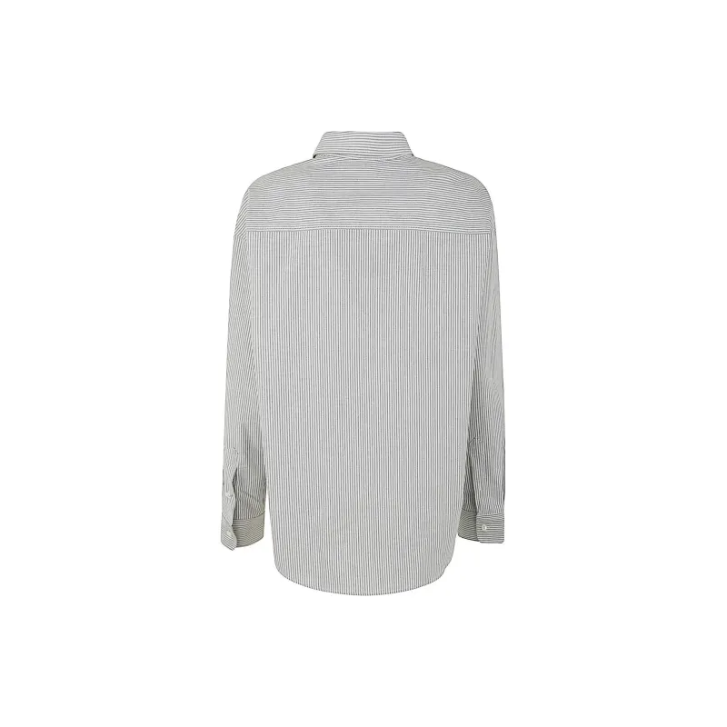AMIPARIS Paris Ami De Coeur Logo Embroidered Striped Shirt-1