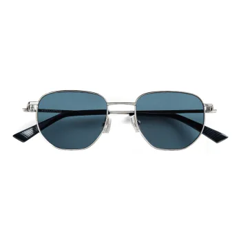 Bottega Veneta Metal Recycled Acetate Irregular Shape Sunglasses Women's Silver