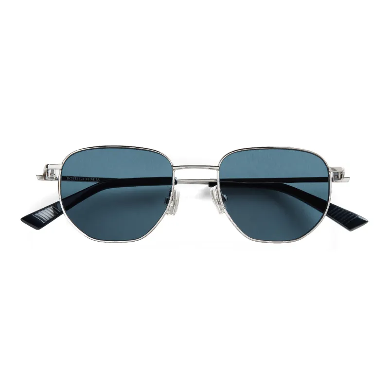 Bottega Veneta Metal Recycled Acetate Irregular Shape Sunglasses Women's Silver-0