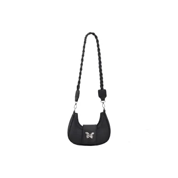 Meow In The Grass PU Butterfly Bag, Crescent Shoulder Bag, Crossbody Bag Small Size Women's Green/Black/White/Blue