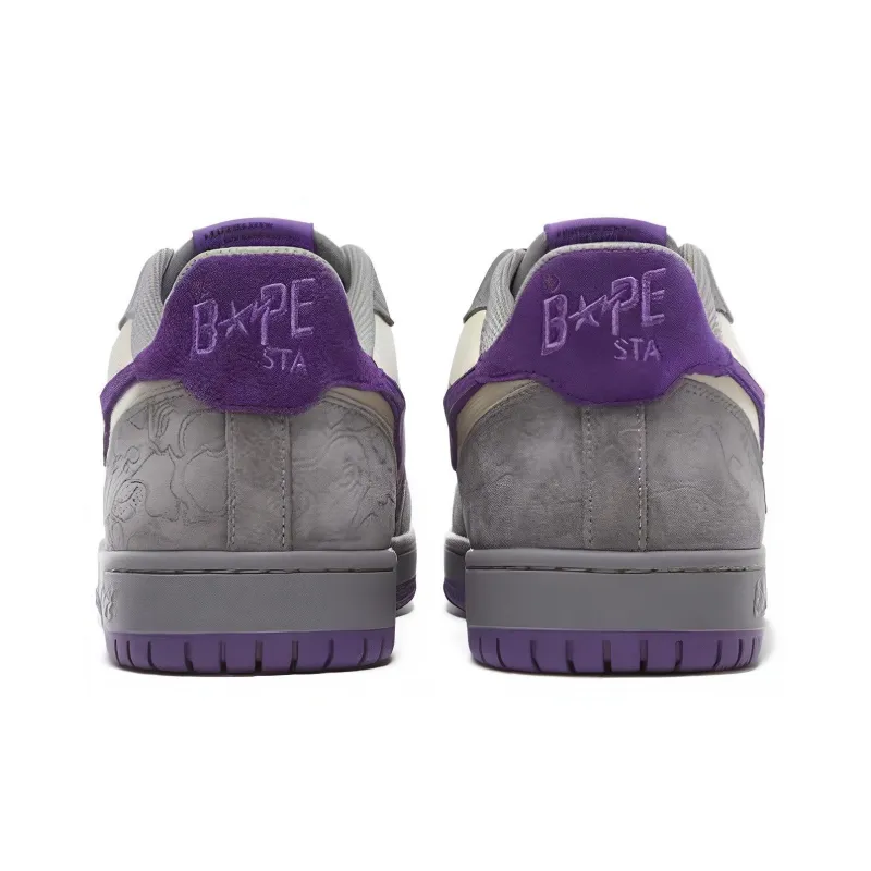 BAPE a BATHING APE Court Sta Mist Grey Royal Purple - POIZON
