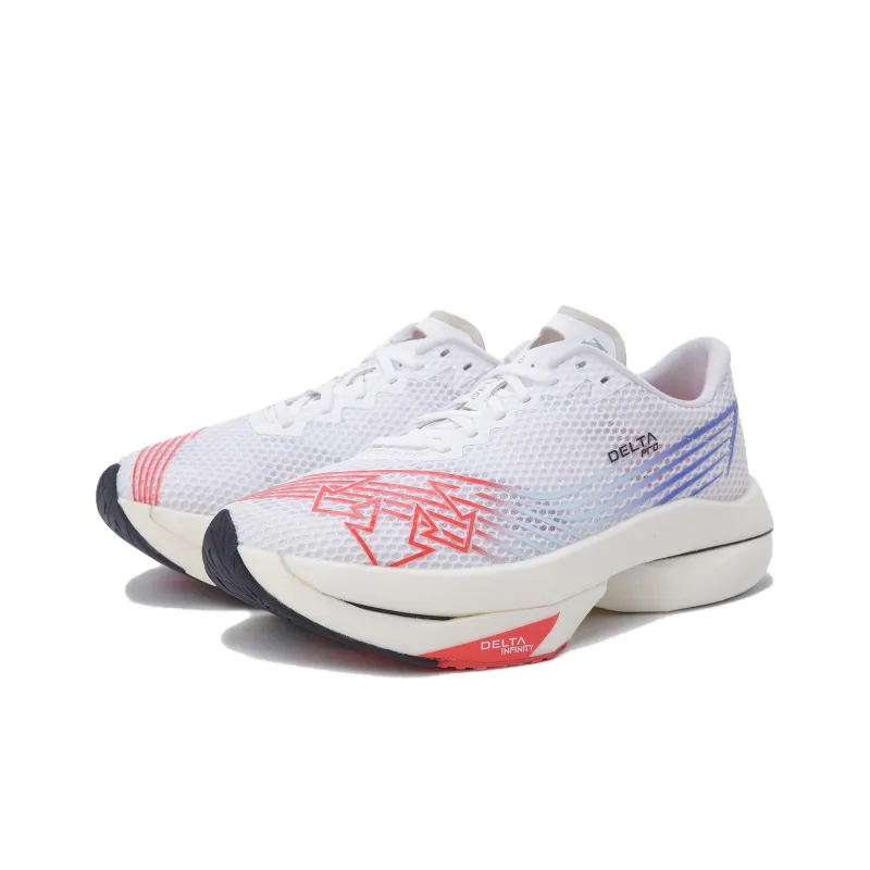 DESCENTE DELTA Cushioned Slip Resistant Breathable Low Top Running Shoes Unisex White Red-1