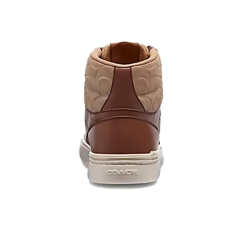 COACH High Top Skateboard Shoes Men's Brown-4