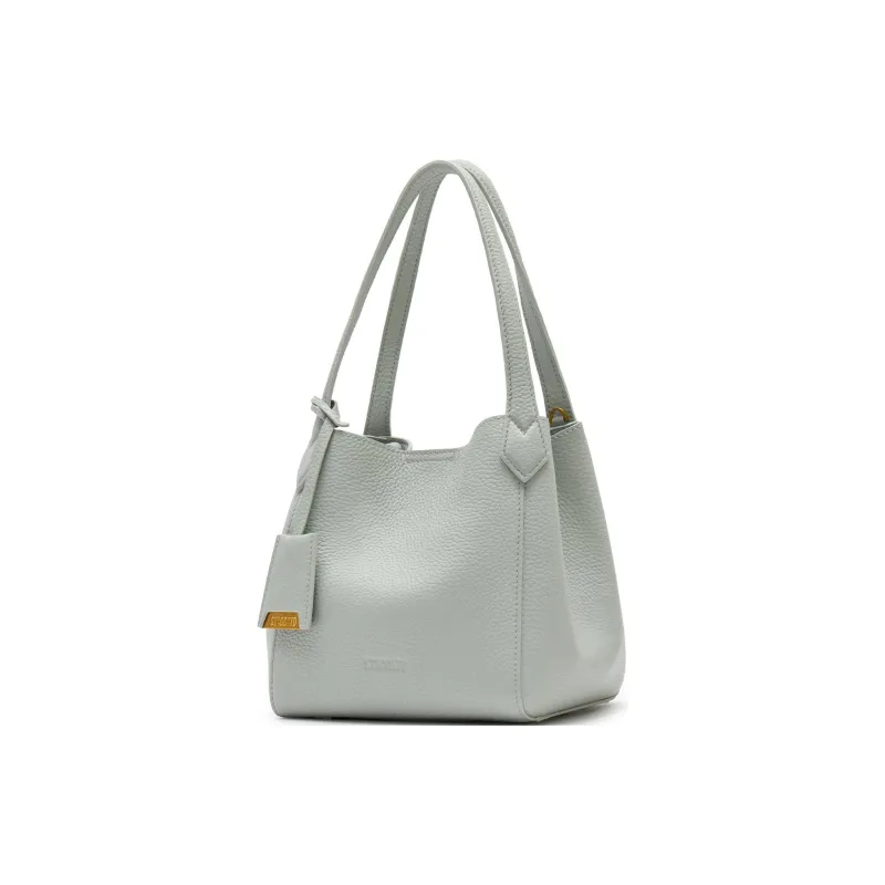 Staccato Cow Leather Shoulder Bag Regular Women's Pink Diamond/Glacier Blue/Oat Milk/Parchment Paper-7