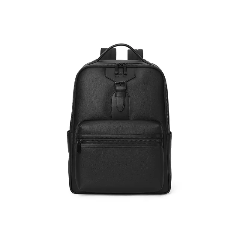 PIERRE CARDIN Cow Leather Backpack Tubas Men's Black-1