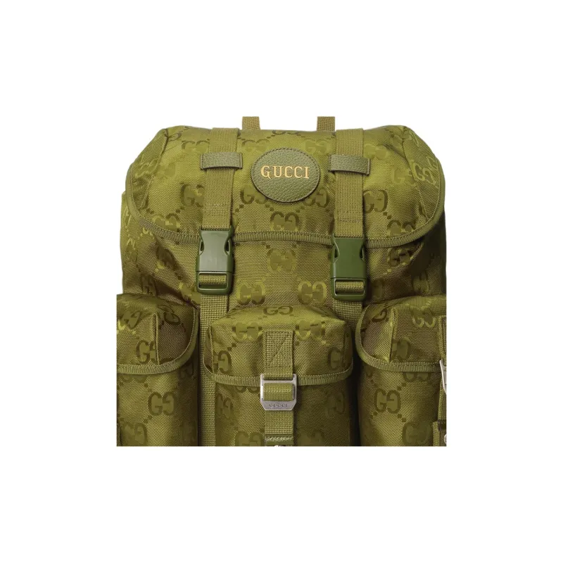 GUCCI Off The Grid Nylon And Leather Backpack Men's Green-7