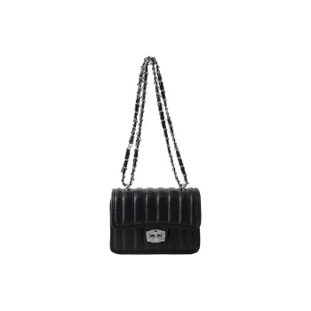 SURELAPTOP PU Small Square Bag, Chain Bag, Underarm Shoulder Bag, Crossbody Bag Regular Women's Black/Ecru/Green