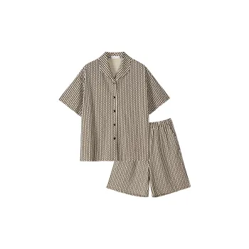 Same Language Pajama Set Women's Yoga Yellow Wave Stripes