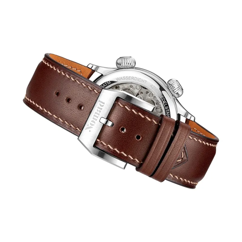 Xomad Manual Mechanical Movement Men's Watches White Dial Grasshopper Alarm Watch-7