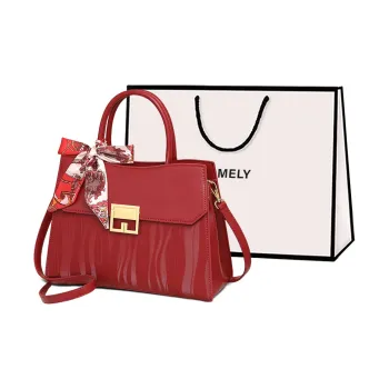 COMELY Cow Leather Patchwork Synthetic Leather Wedding Handbag Shoulder Bag Crossbody Bag Regular Women's Burgundy
