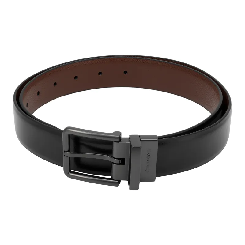 CALVIN KLEIN Leather Belts Men's Black/Brown Width 3.2cm-1