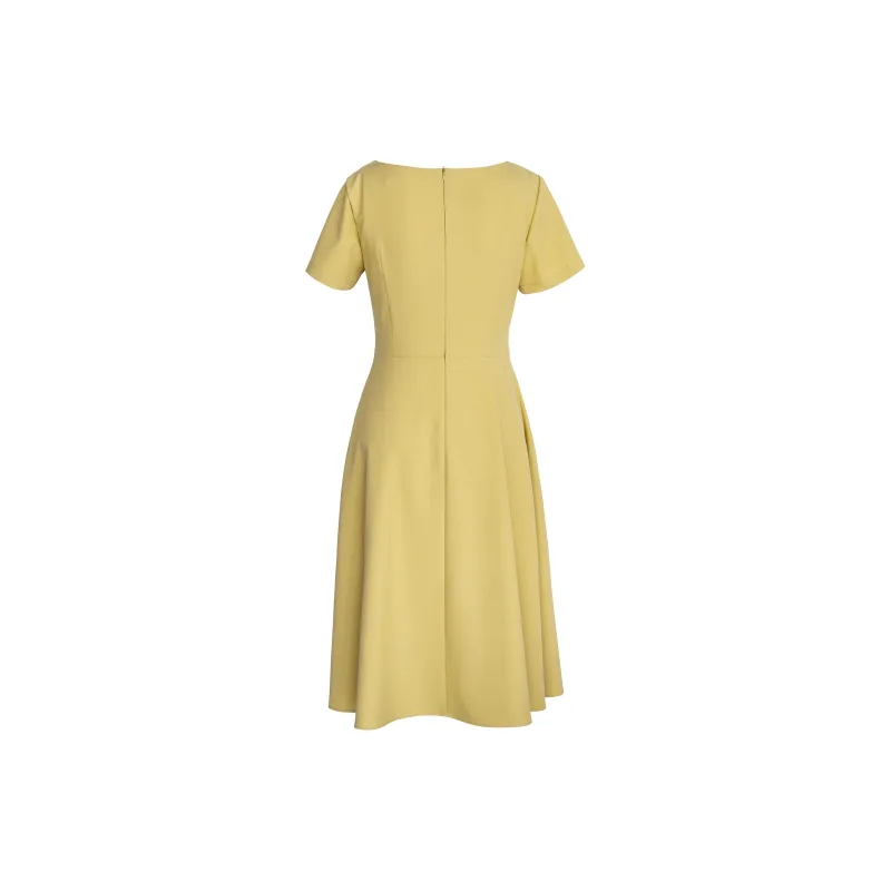 ROEYSHOUSE Short Sleeved Dresses Women's Yellow-1
