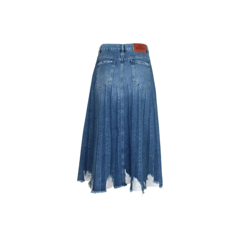 TWINSET MILANO Denim Long Skirts Women's Blue-1