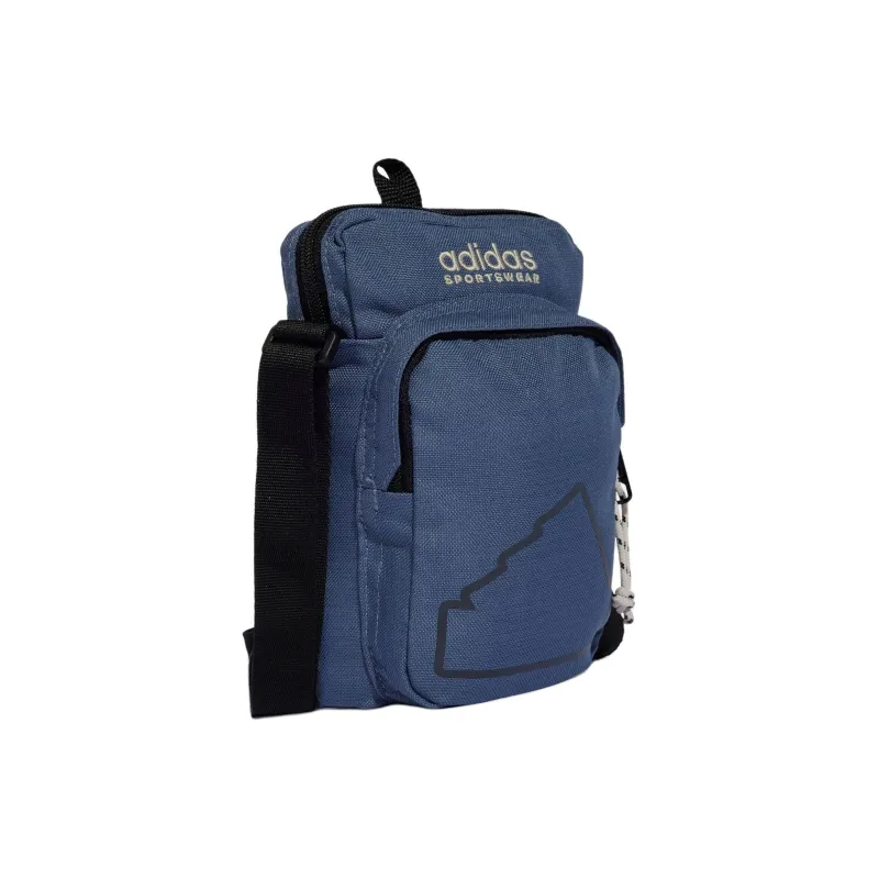 Adidas Recycled Material Crossbody Bag, Shoulder Bag Unisex Ink Blue & Black & Light Gray-1