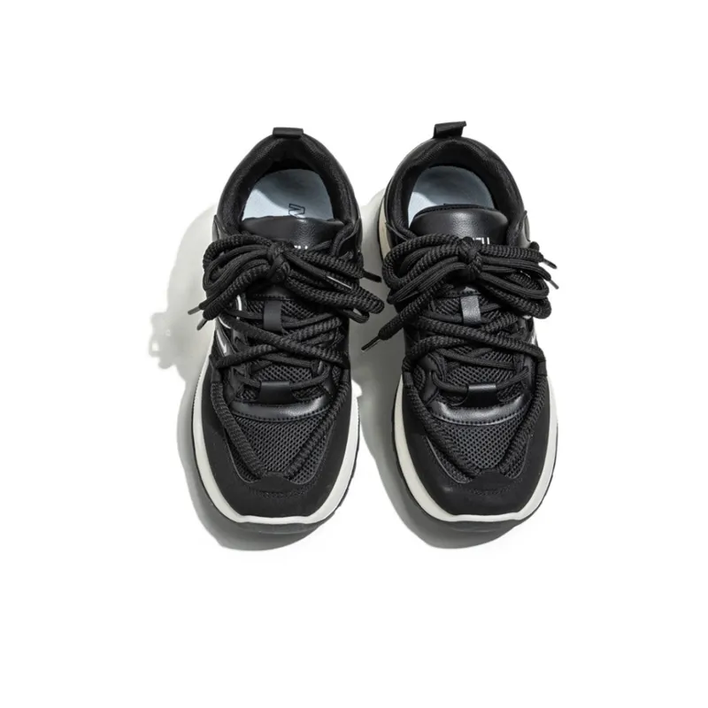 Meiretu Anti Slip Wear Resistant Mid Top Casual Shoes Men's Black-3
