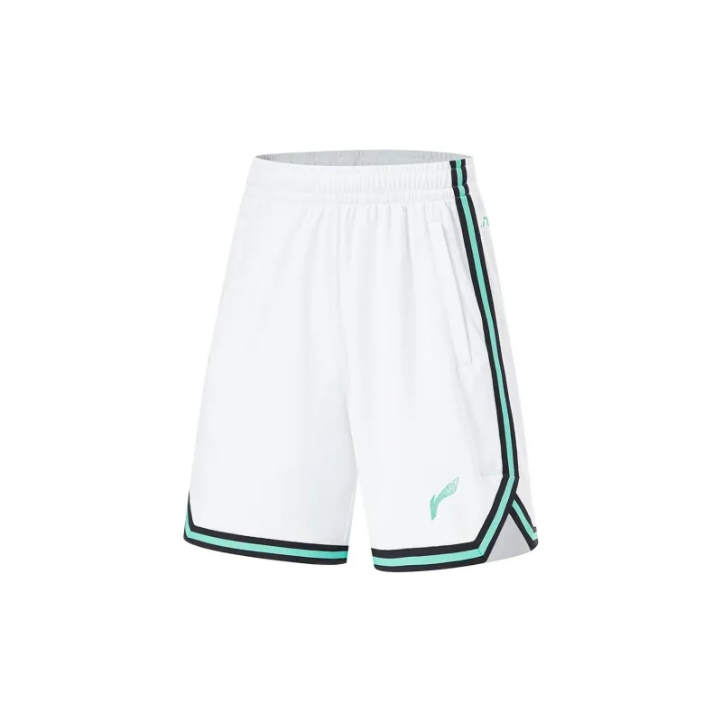 LiNing CBA Collection Professional Basketball Collection Basketball Suit Men's Standard White-4