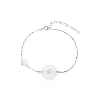 HOLLY RYAN Chalcedony New Chinese Style Wealth And Fortune Peace Buckle Bracelet Women's