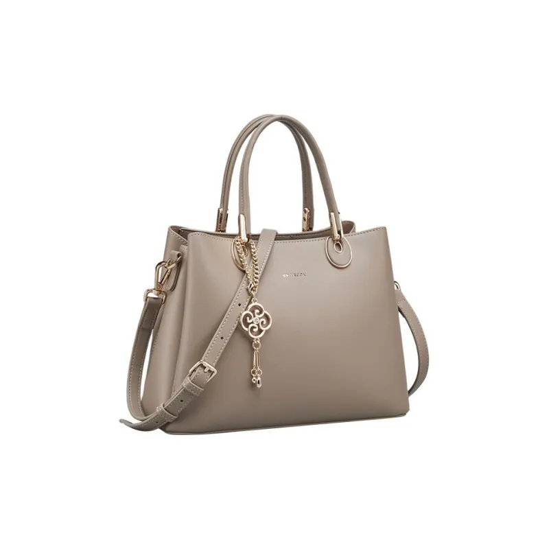 YEARCON Synthetic Leather Shoulder Bag, Crossbody Bag, Handbag Large Size Women's Gray-1