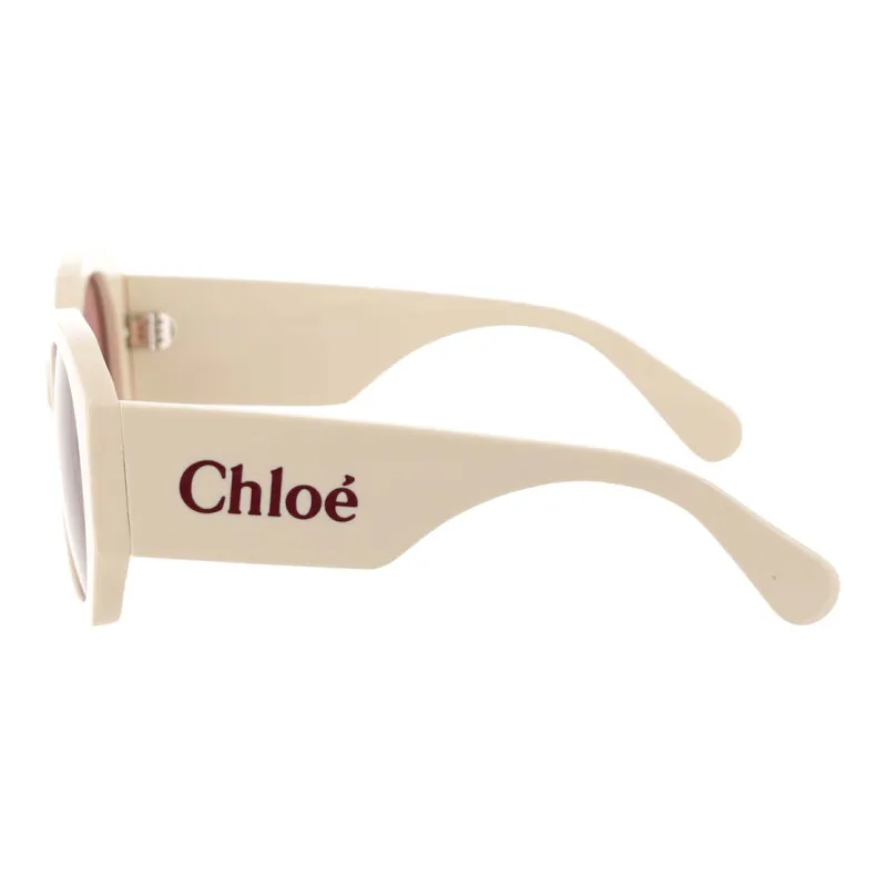Chloe Recycled Acetate Round Sunglasses Women's Beige-1