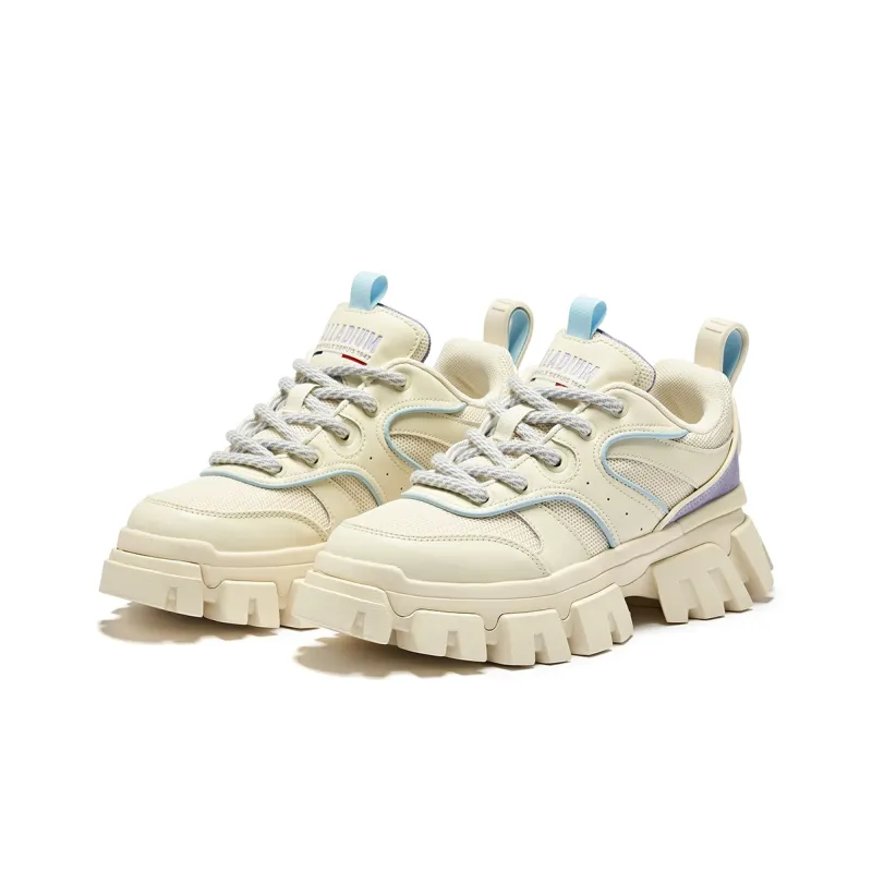 Palladium Abrasion Resistant Height Increasing Low Top Chunky Sneakers Women's Blue White-2