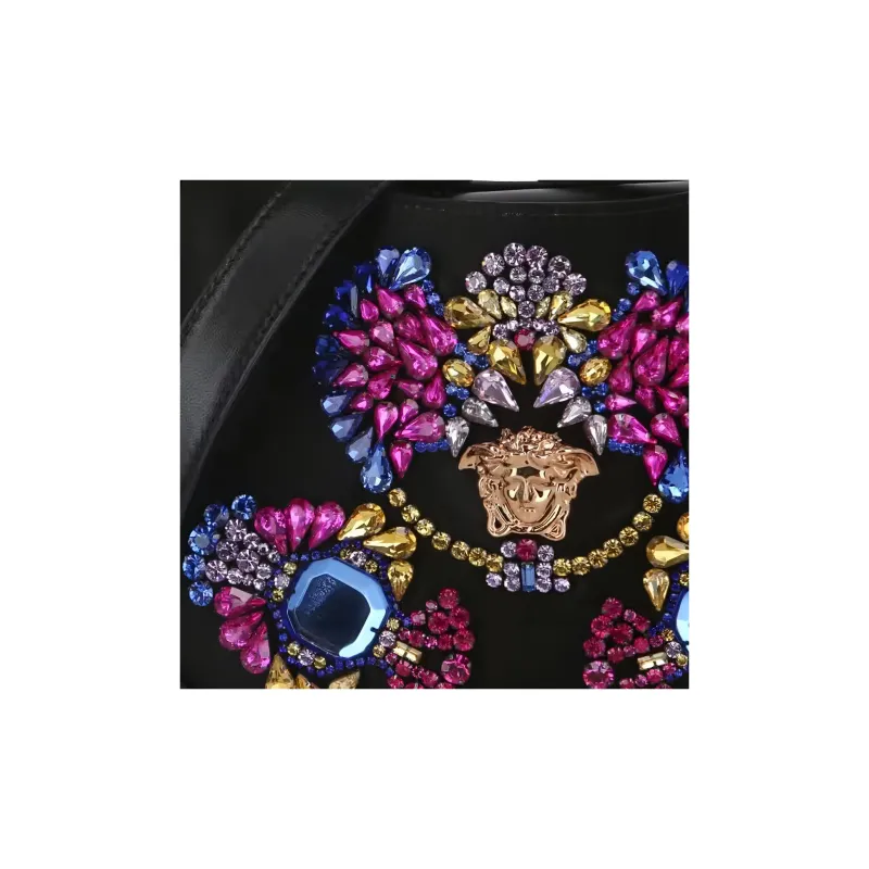 VERSACE La Medusa Nylon Hobo Bag, Shoulder Bag, Crossbody Bag Mini Women's Black-4