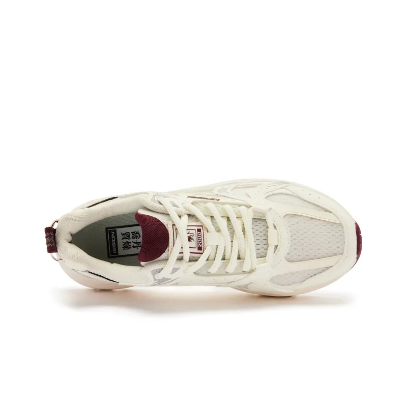 QIAODAN Kaiyuan Breathable And Lightweight Low Top Casual Shoes Women's Beige Red-3