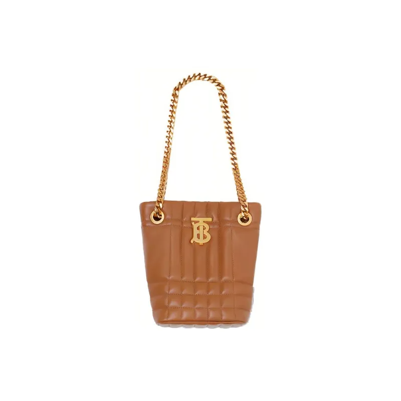 Burberry Lola Lola Bag Sheepskin Storage Bag Bucket Bag Shoulder Bag Crossbody Bag Handbag Mini Women's Maple Brown-2