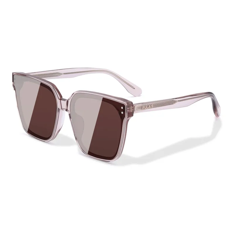 PULAIS Plate Alloy Frame Square Sunglasses Unisex Black-9