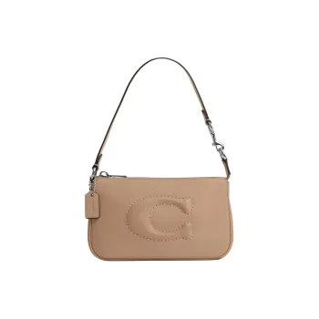 COACH Nolita Cow Leather One Shoulder Handbags Small Size Women's Taupe