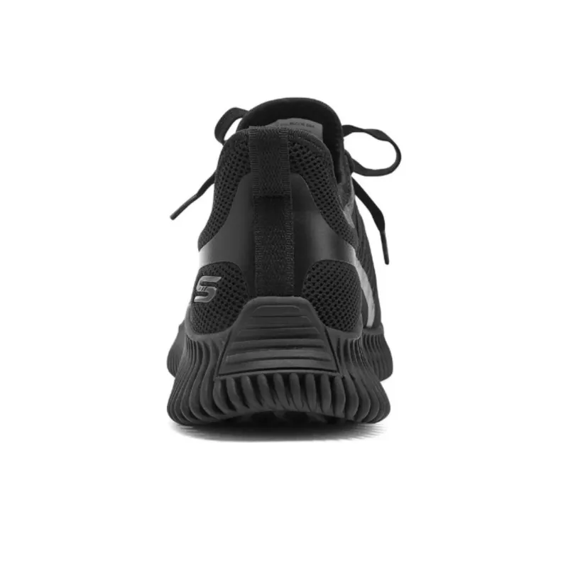 Skechers Cushioning Wear Resistant Rebound Low Top Running Shoes Men's Black-3