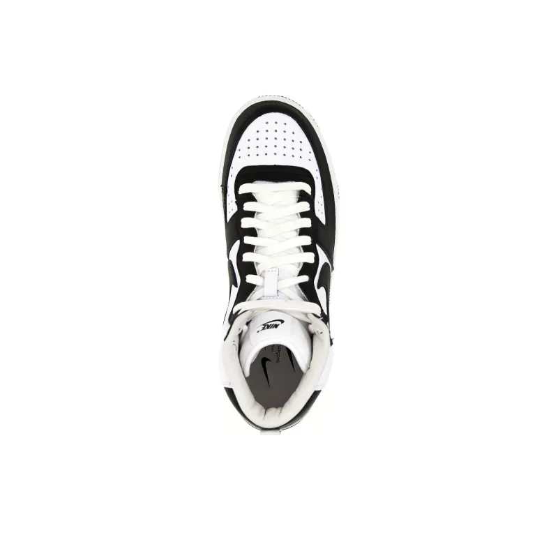 CDG x Nike High Top Skateboard Shoes Men's Black White-2