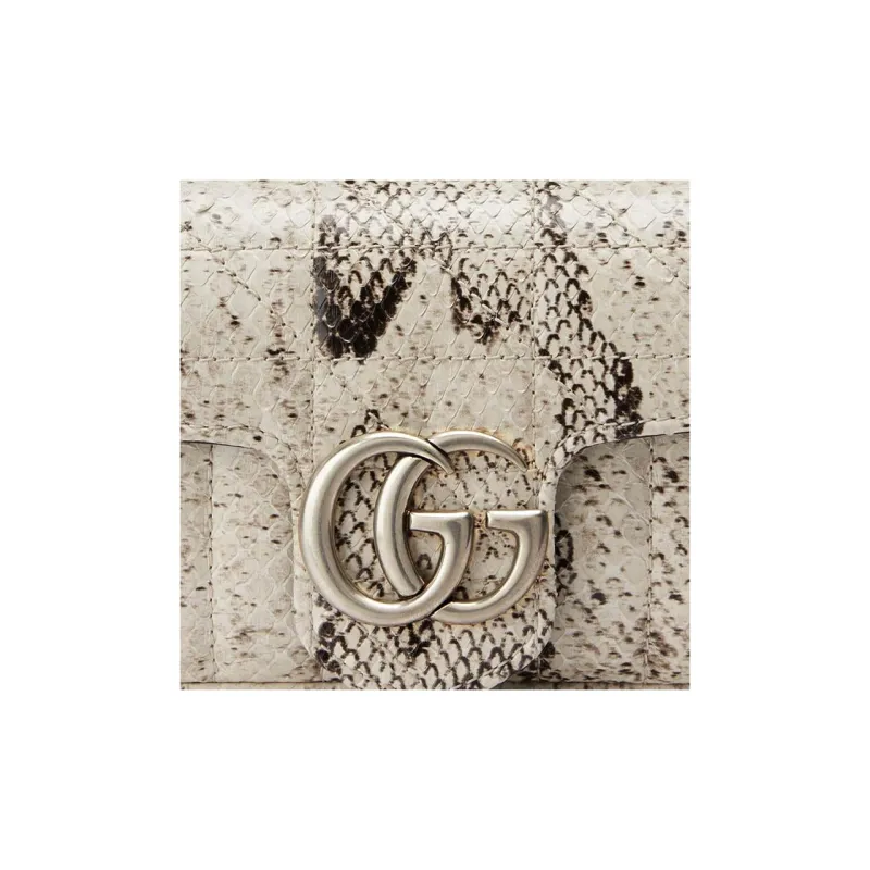 GUCCI GG Marmont Python Skin Crossbody Bag Shoulder Bag Women's Beige-7