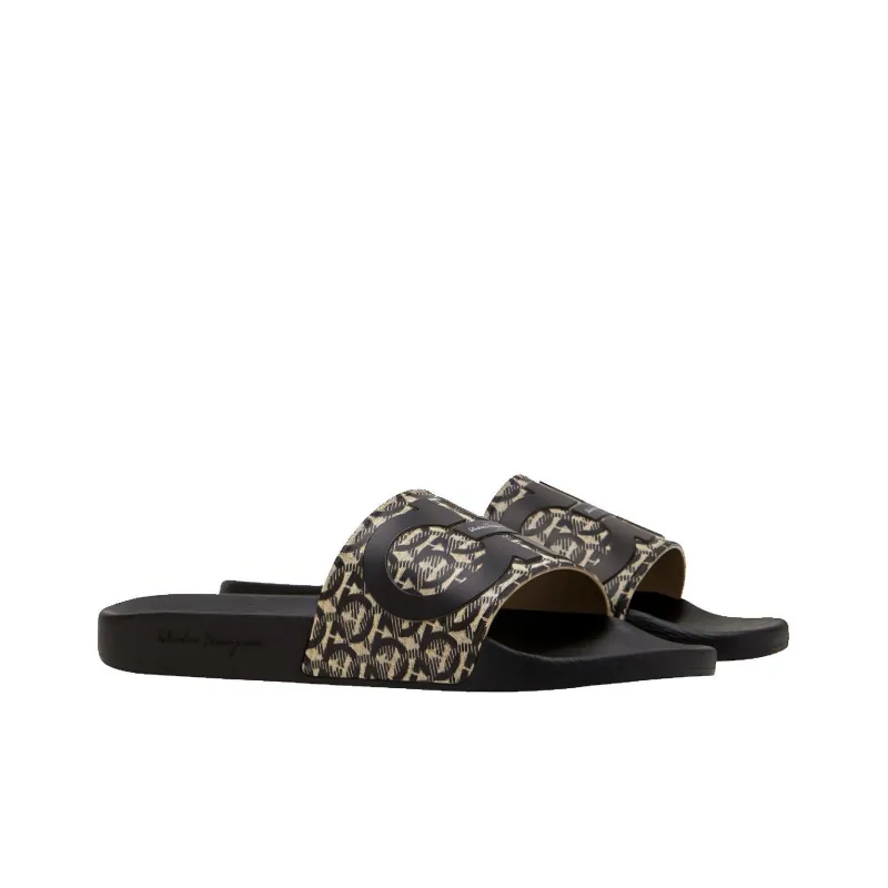 FERRAGAMO Gancini Logo-print Slides-2