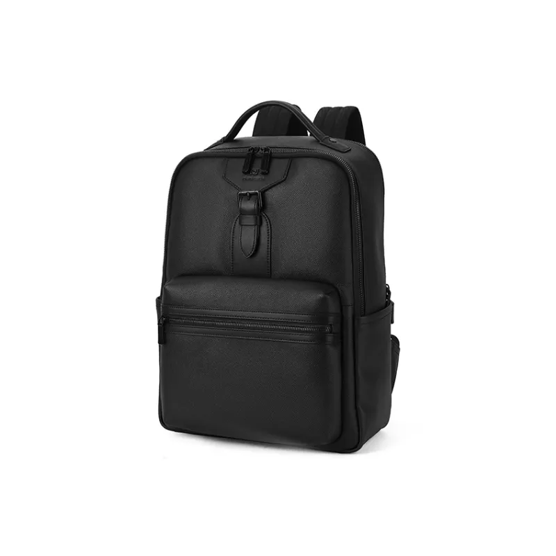 PIERRE CARDIN Cow Leather Backpack Tubas Men's Black-2