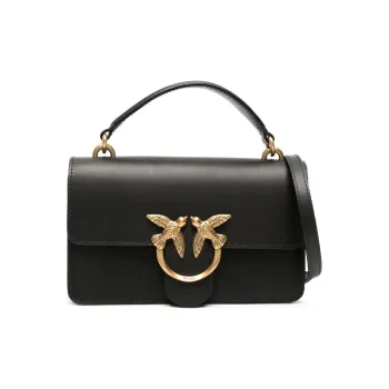 PINKO Calfskin Handbag, Shoulder Bag, Crossbody Bag Mini Women's Black