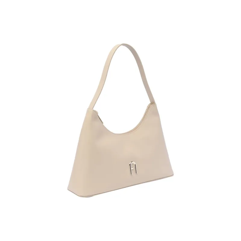 Furla Diamante Calfskin Handbag, Shoulder Bag Women's Beige-1