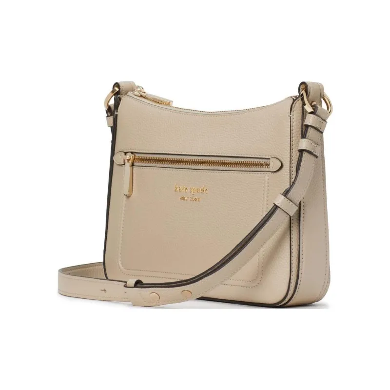 Kate Spade Hudson Grained Leather Crossbody Bag Shoulder Bag Unisex Ceramic Color-1