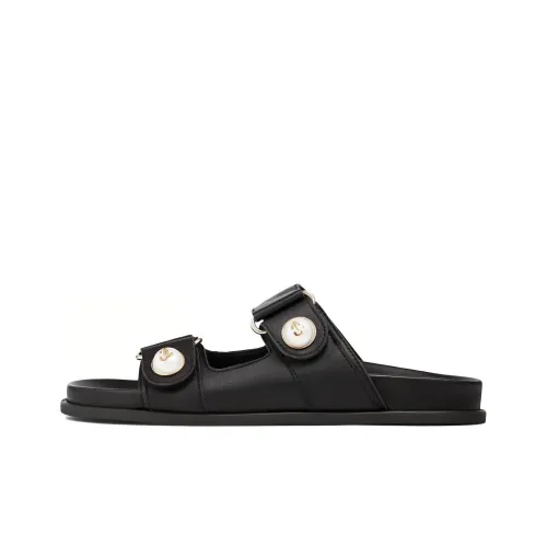 Jimmy Choo Fayence Embellished Leather Slides