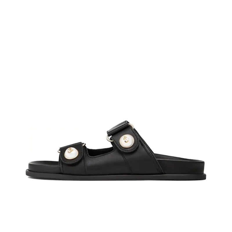 Jimmy Choo Fayence Embellished Leather Slides-0