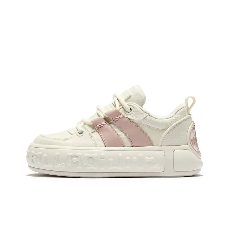 Palladium Balanced Wear Resistant Low Top Skateboard Shoes Women's Pink White-0