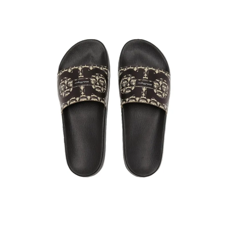 FERRAGAMO Gancini Logo-print Slides-3