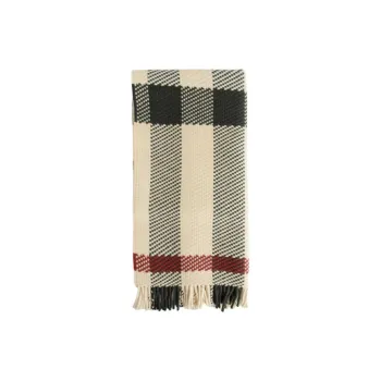 Burberry Check Pattern Fringed Edge Scarf