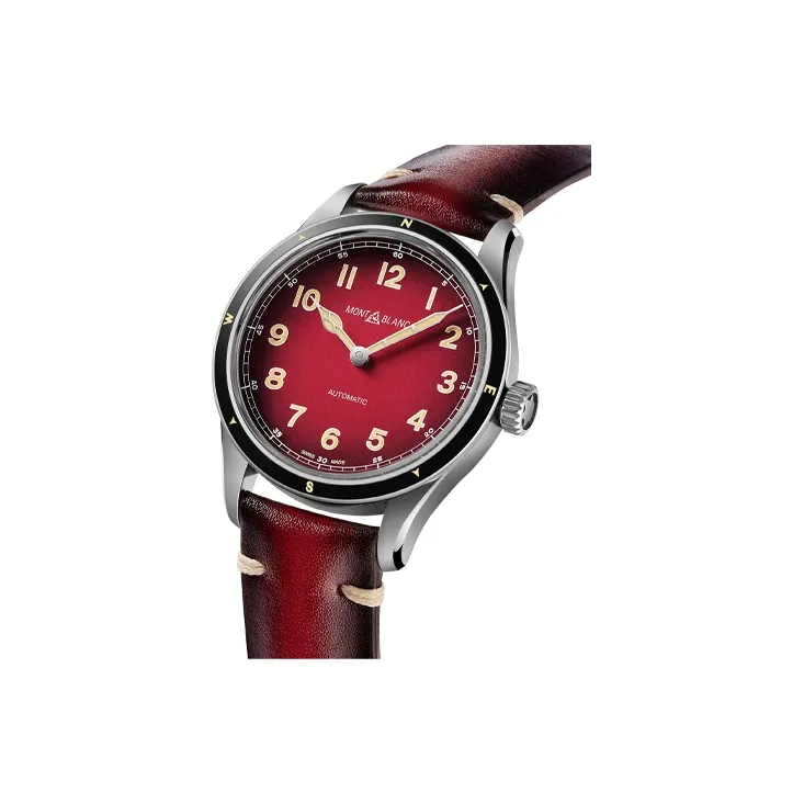 MONTBLANC Automatic Mechanical Movement Men's Watches Watch 40mm Red Watch Dial Stainless Steel Watch Case-1