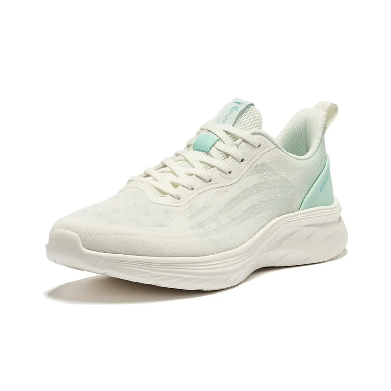 Erke Cushioning Breathable Low-Top Running Shoes Men's Microcrystal White Diamond Green-2