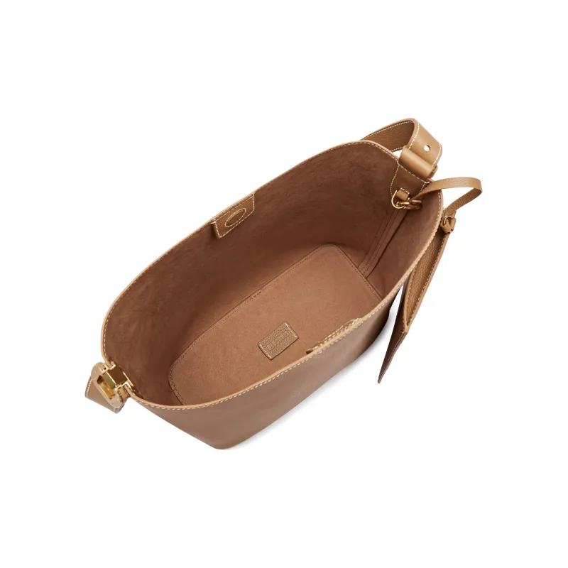 Staccato Cow Leather Tote Bag, Shoulder Bag Women's Spruce Green/Chestnut Brown-8