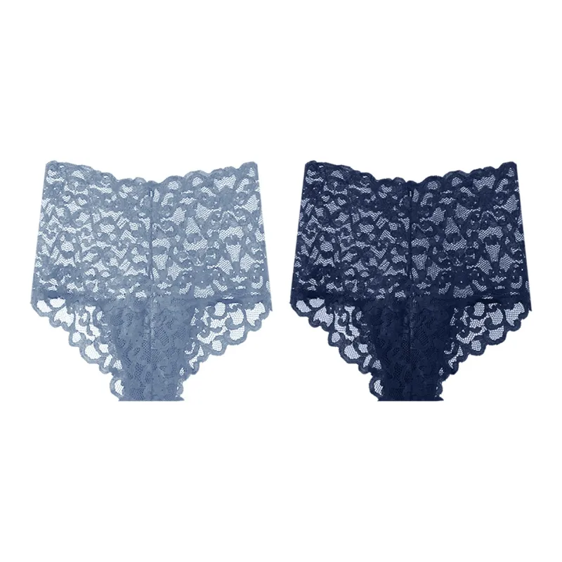 Flowers In Water Underpants Women's 2 Pack Blue+Gray-0